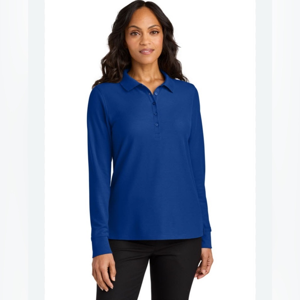 Coolibar Women's Long Sleeve Royal Blue Polo Shirt